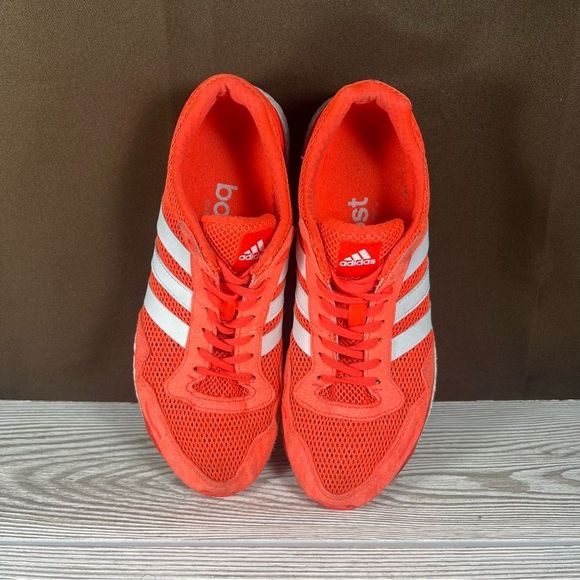 Adidas Bright Orange Womens Running Shoe Adizero Adios Solar Red Sneaker Size 8 - Picture 4 of 10